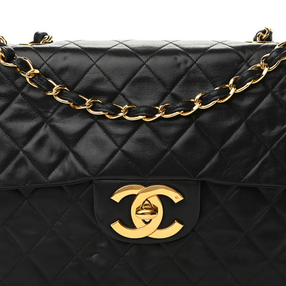 Chanel Lambskin Quilted XL Jumbo Single Flap Black 8 of 14
