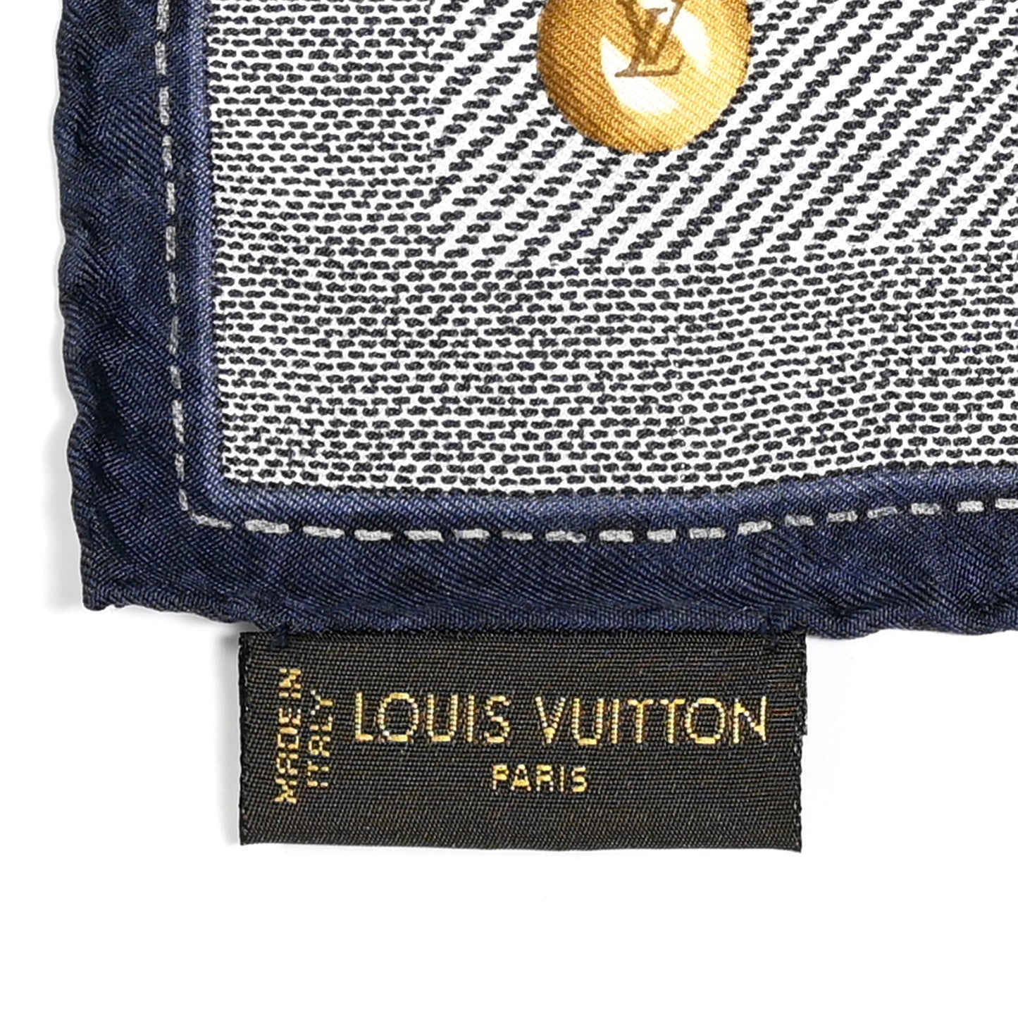 Silk Monogram New Denim Bandana Scarf Navy