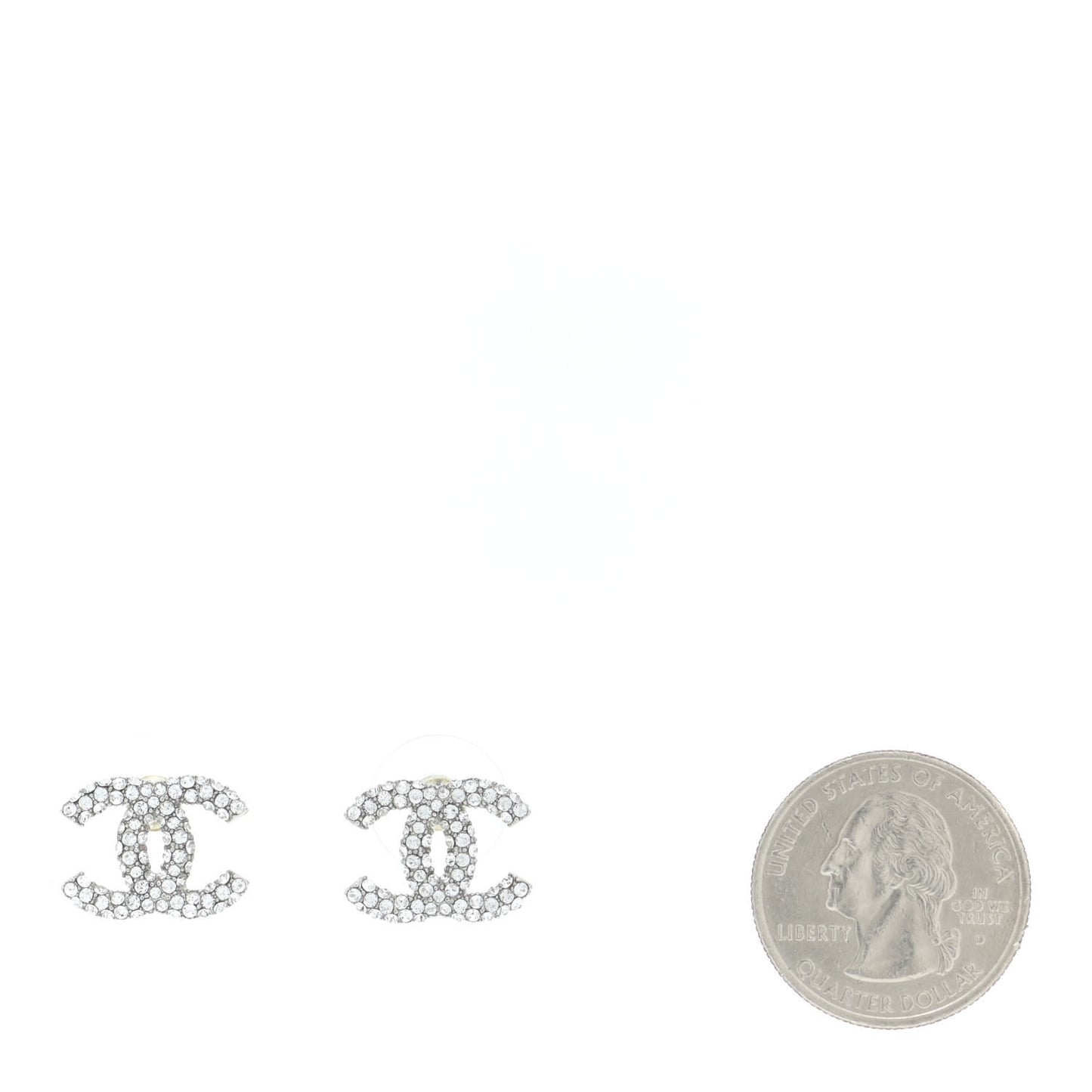 Crystal CC Earrings Silver
