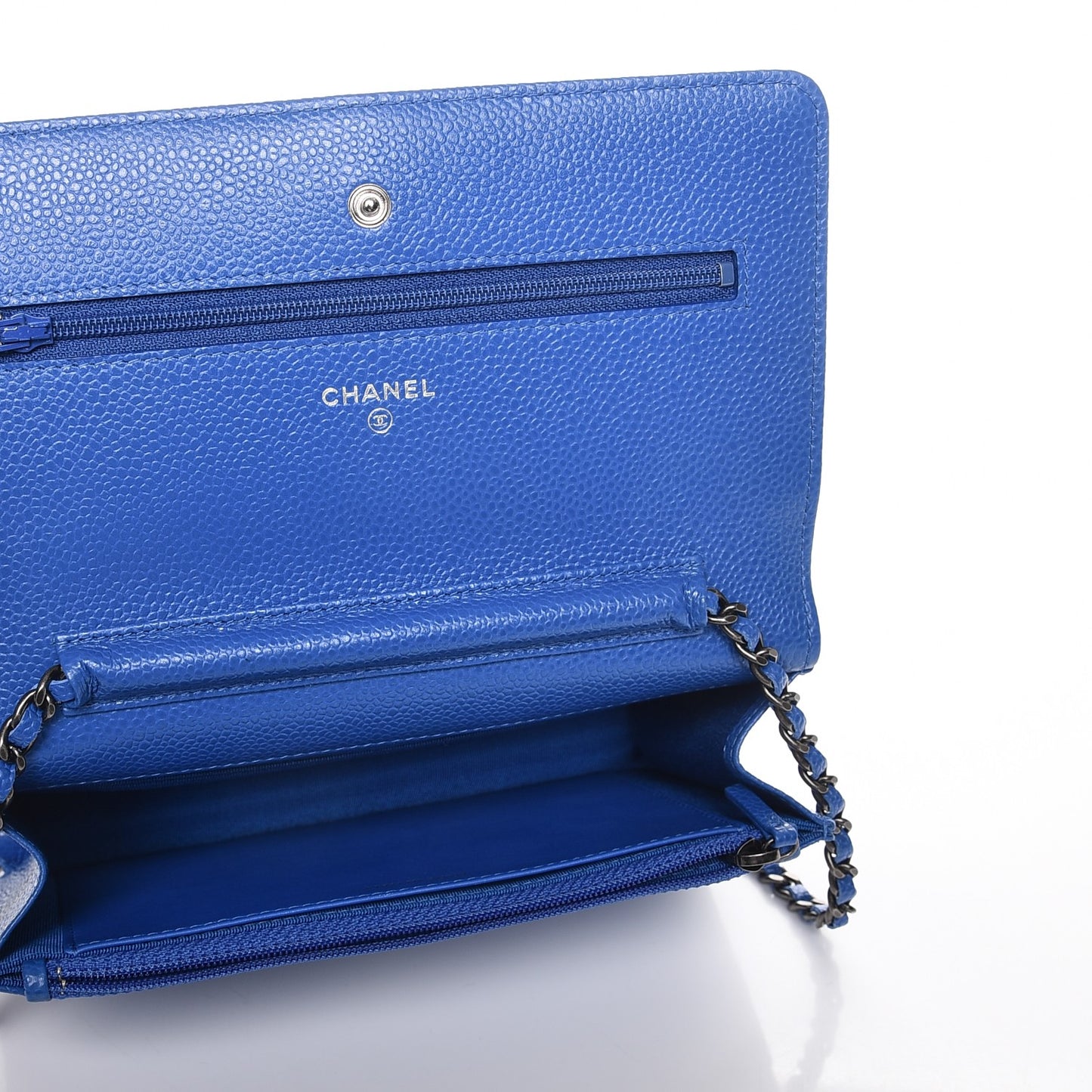 Caviar Quilted Wallet On Chain WOC Blue