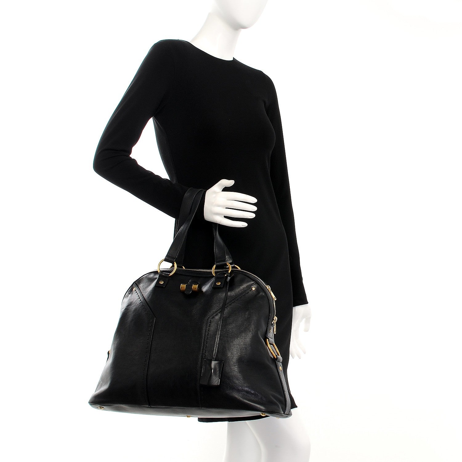 Saint Laurent Calfskin Oversized Muse Black 2 of 6