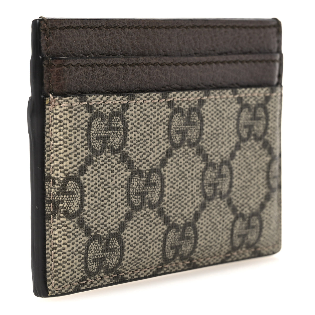 GG Supreme Monogram Ophidia Card Holder Brown