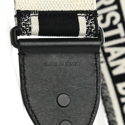 Christian Dior Canvas Embroidered Shoulder Strap Black Ultramatte 5 of 6