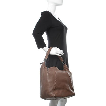 Bottega Veneta Washed Cervo Deerskin Loop Hobo Bag Elephant 2 of 16