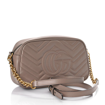 Gucci Calfskin Matelasse Small GG Marmont Chain Shoulder Bag Porcelain Rose 3 of 9