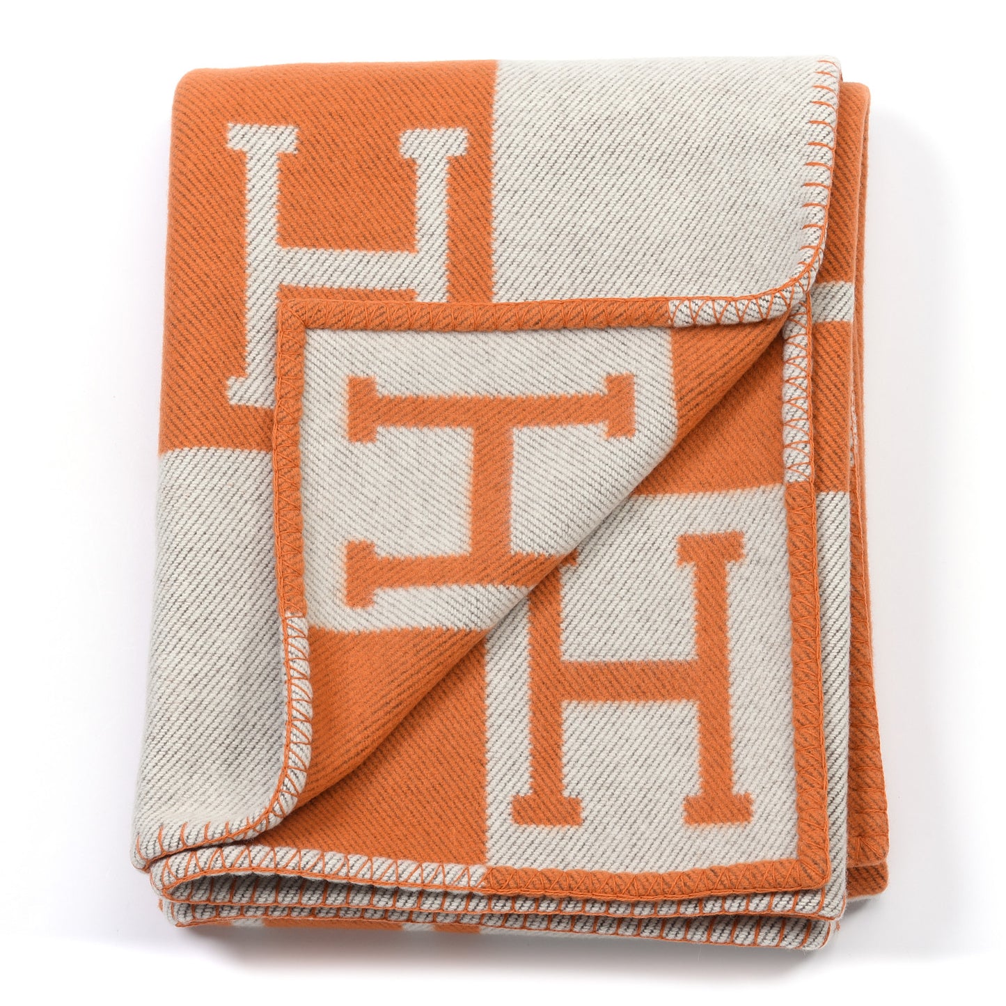 Wool Cashmere Signature Classic Avalon Blanket Ecru Potiron