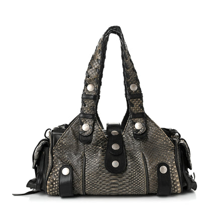 Chloe Snakeskin Calfskin Silverado Shoulder Bag Grey 1 of 10