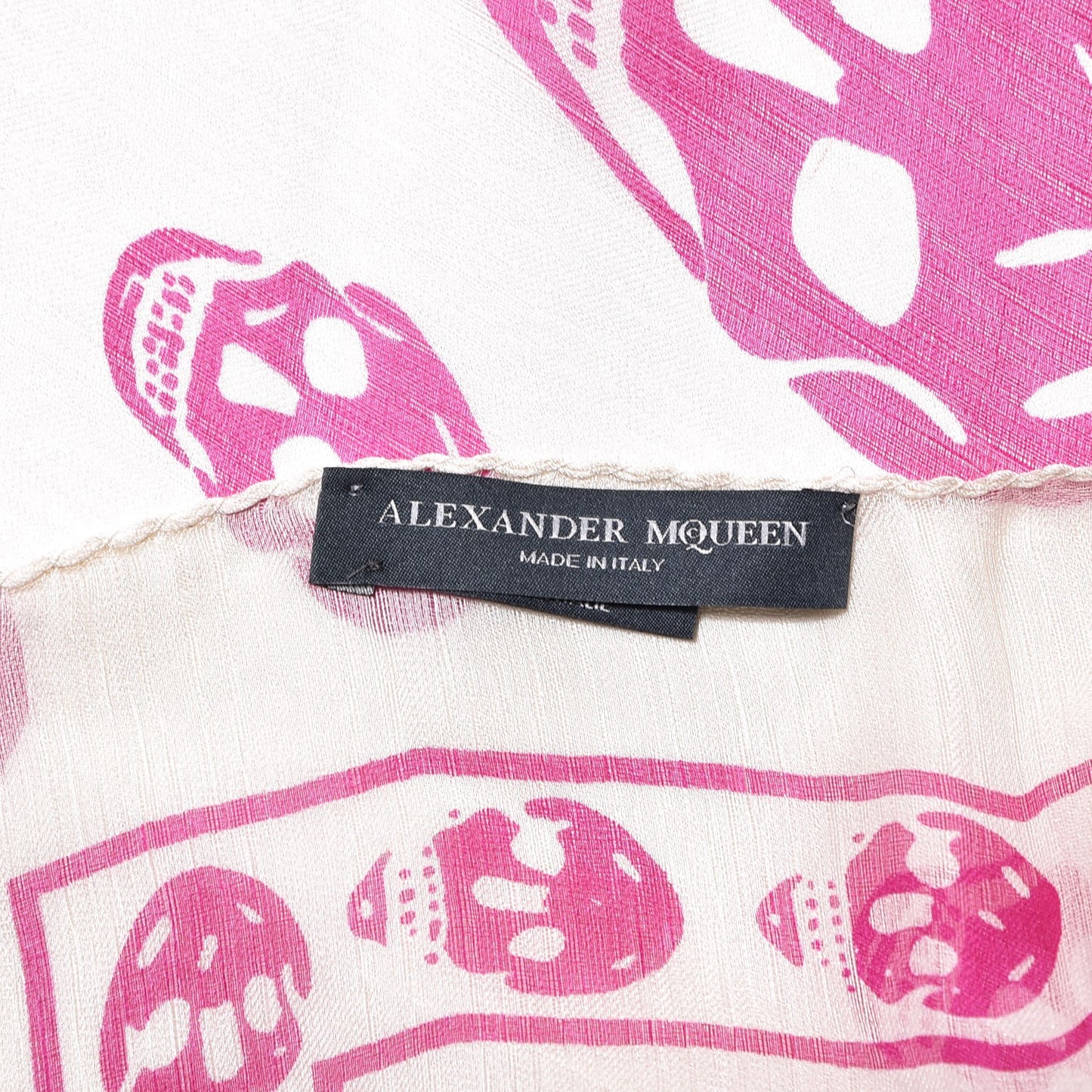 Silk Chiffon Skull Scarf Sun Pink