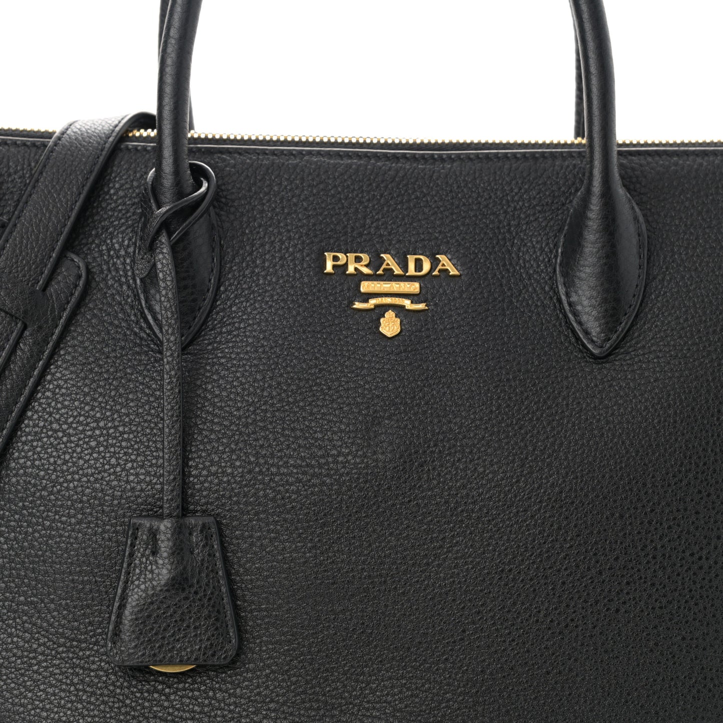 Vitello Daino Shopping Tote Black
