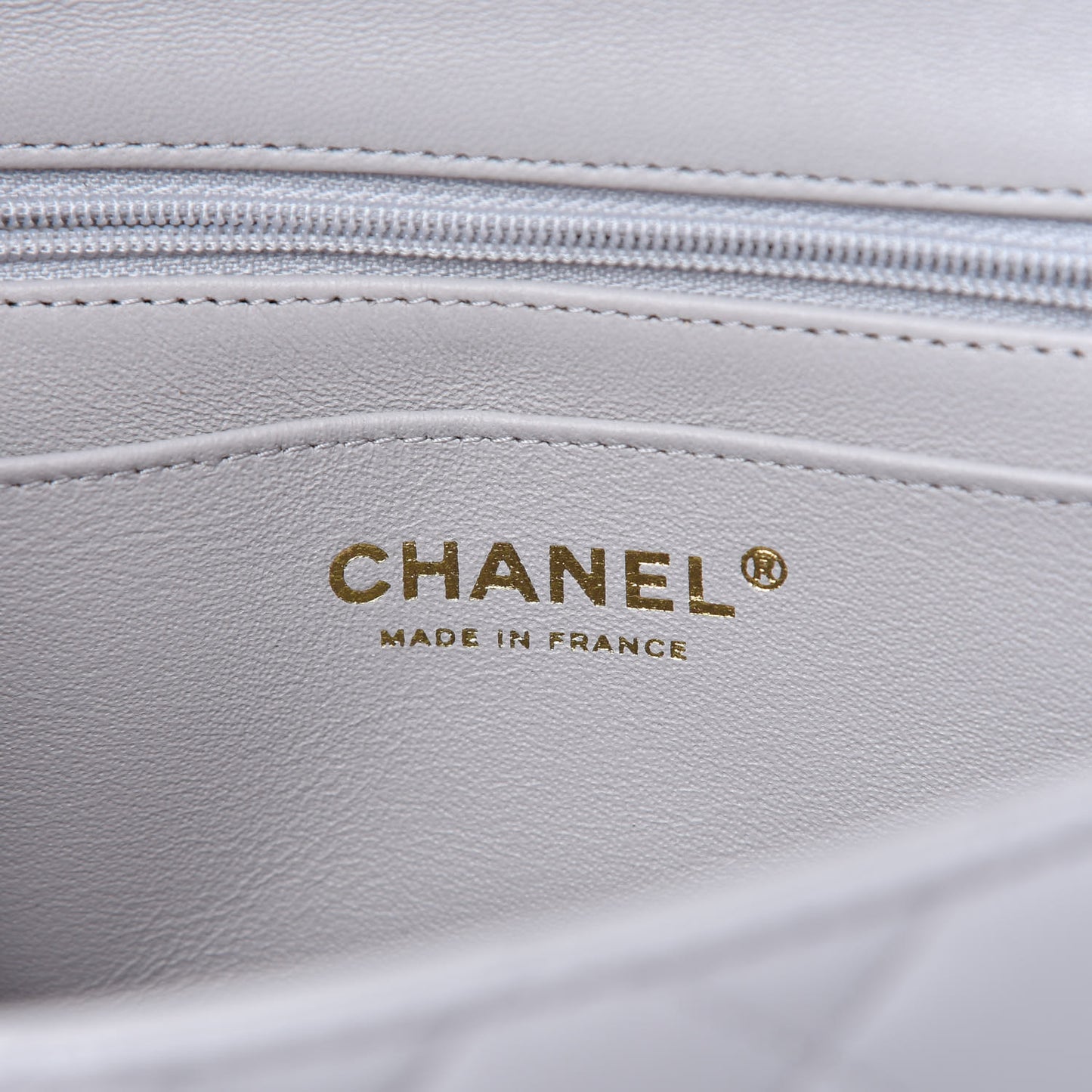 Lambskin Quilted Mini Top Handle Rectangular Flap Grey