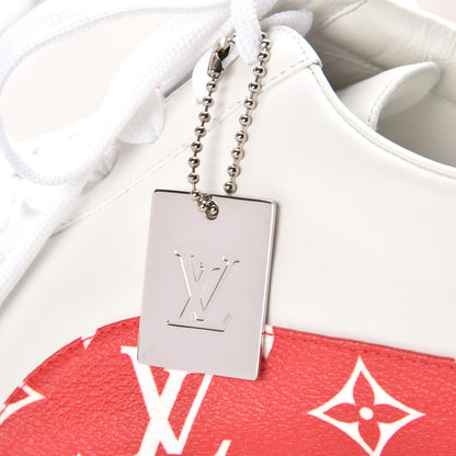 Louis Vuitton X SUPREME Calfskin Monogram Sneakers 9 White Red 5 of 11