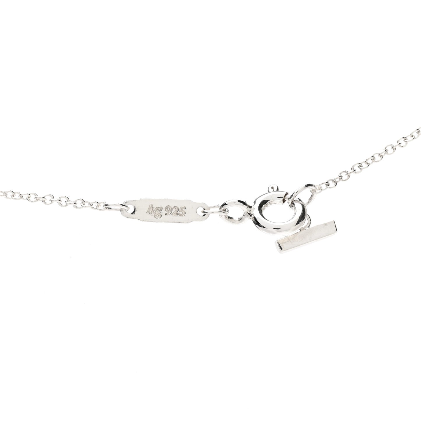 Sterling Silver Small T Smile Pendant Necklace