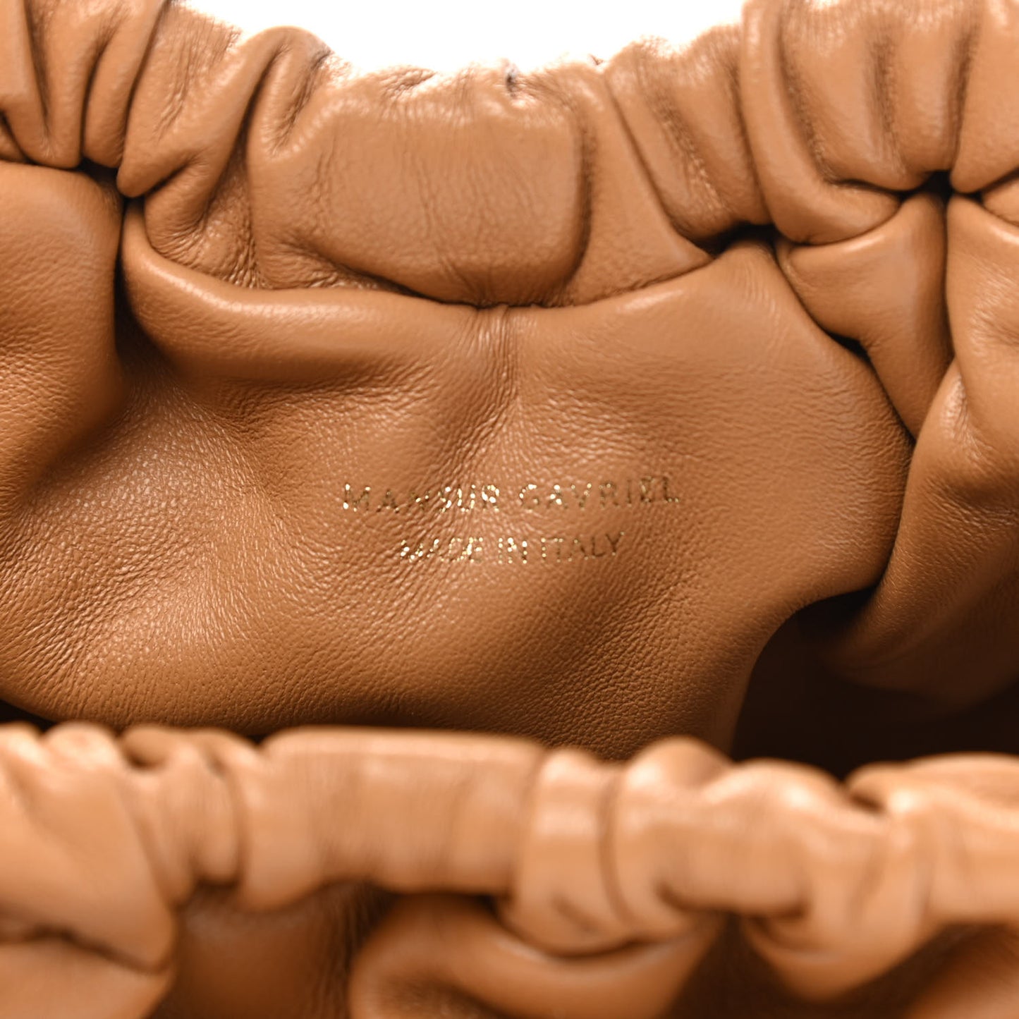 Lambskin Mini Cloud Wristlet Caramel