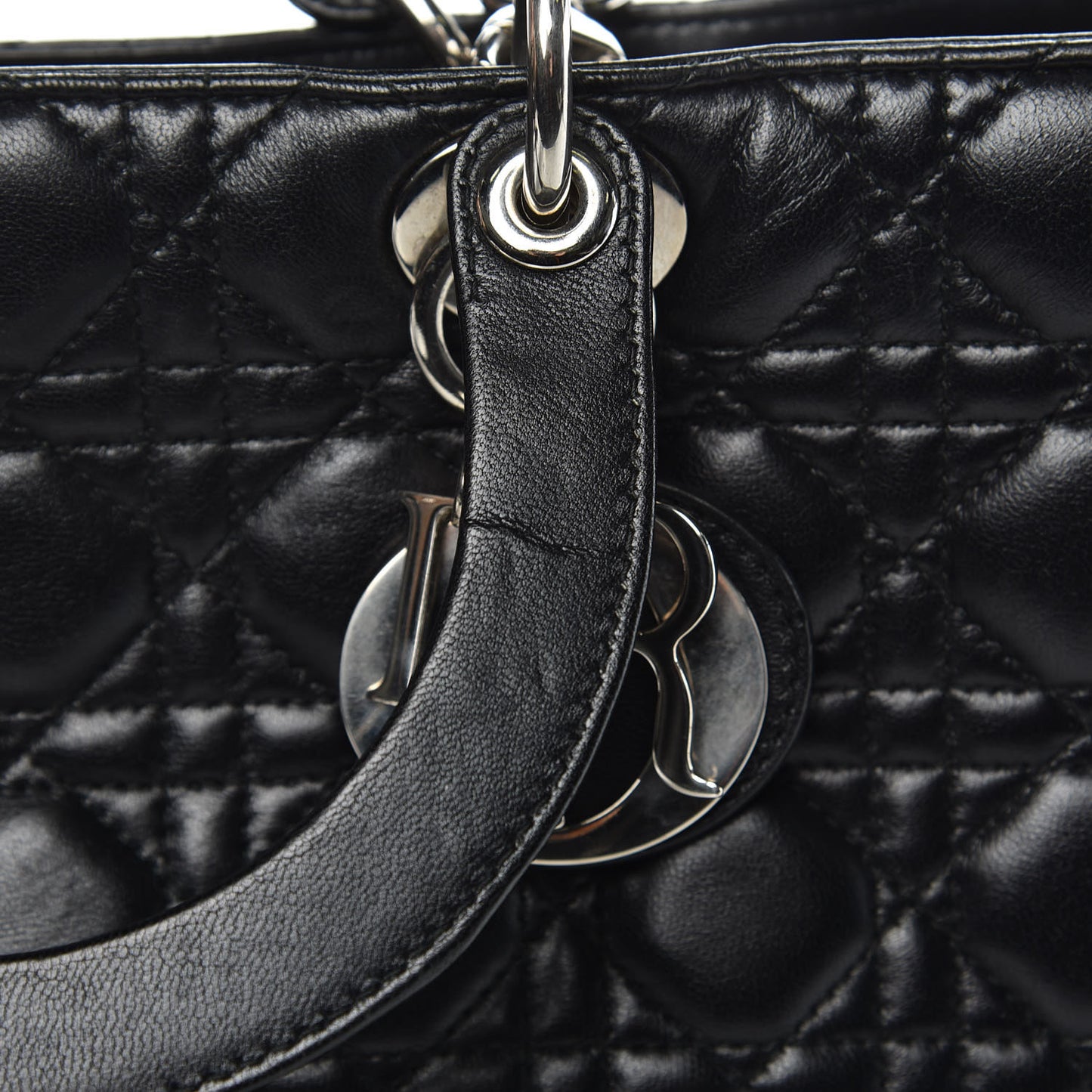 Lambskin Cannage Large Lady Dior Black