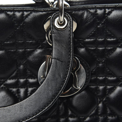 Christian Dior Lambskin Cannage Large Lady Dior Black 10 of 11