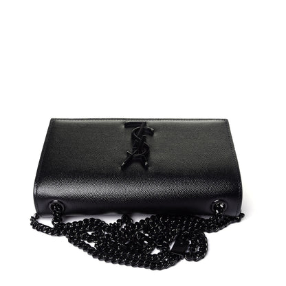 Saint Laurent Grain De Poudre Small Monogram Kate Satchel Black 11 of 11