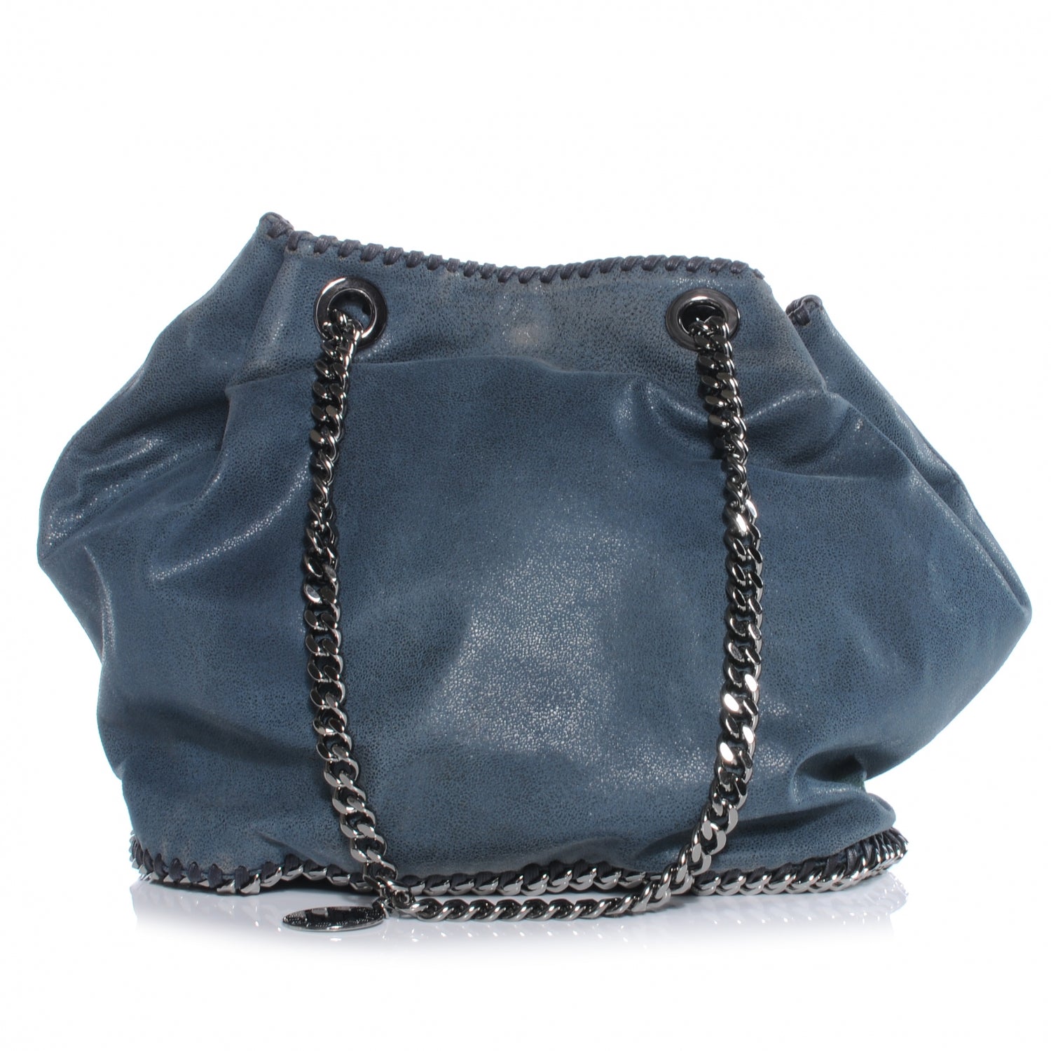 Stella McCartney Faux Leather Shaggy Deer Small Falabella Bucket Bag Blue 1 of 7