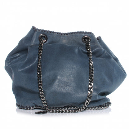 Stella McCartney Faux Leather Shaggy Deer Small Falabella Bucket Bag Blue 1 of 7