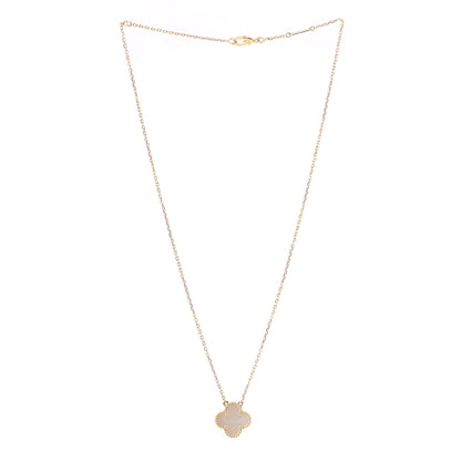Van Cleef & Arpels 18K Yellow Gold Mother of Pearl Vintage Alhambra Pendant Necklace 3 of 7