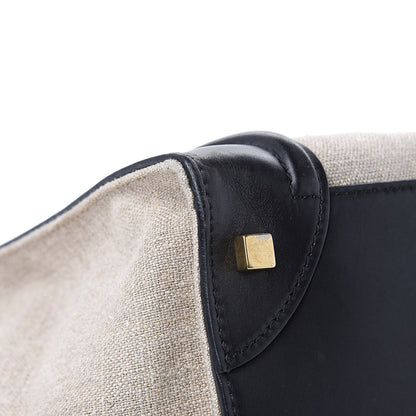 Celine Linen Smooth Calfskin Mini Bi-Color Luggage Natural Black 10 of 19