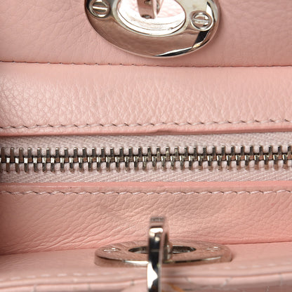 Christian Dior Calfskin Cannage Stitched Small East West Lady Dior Rose Clair 8 of 13