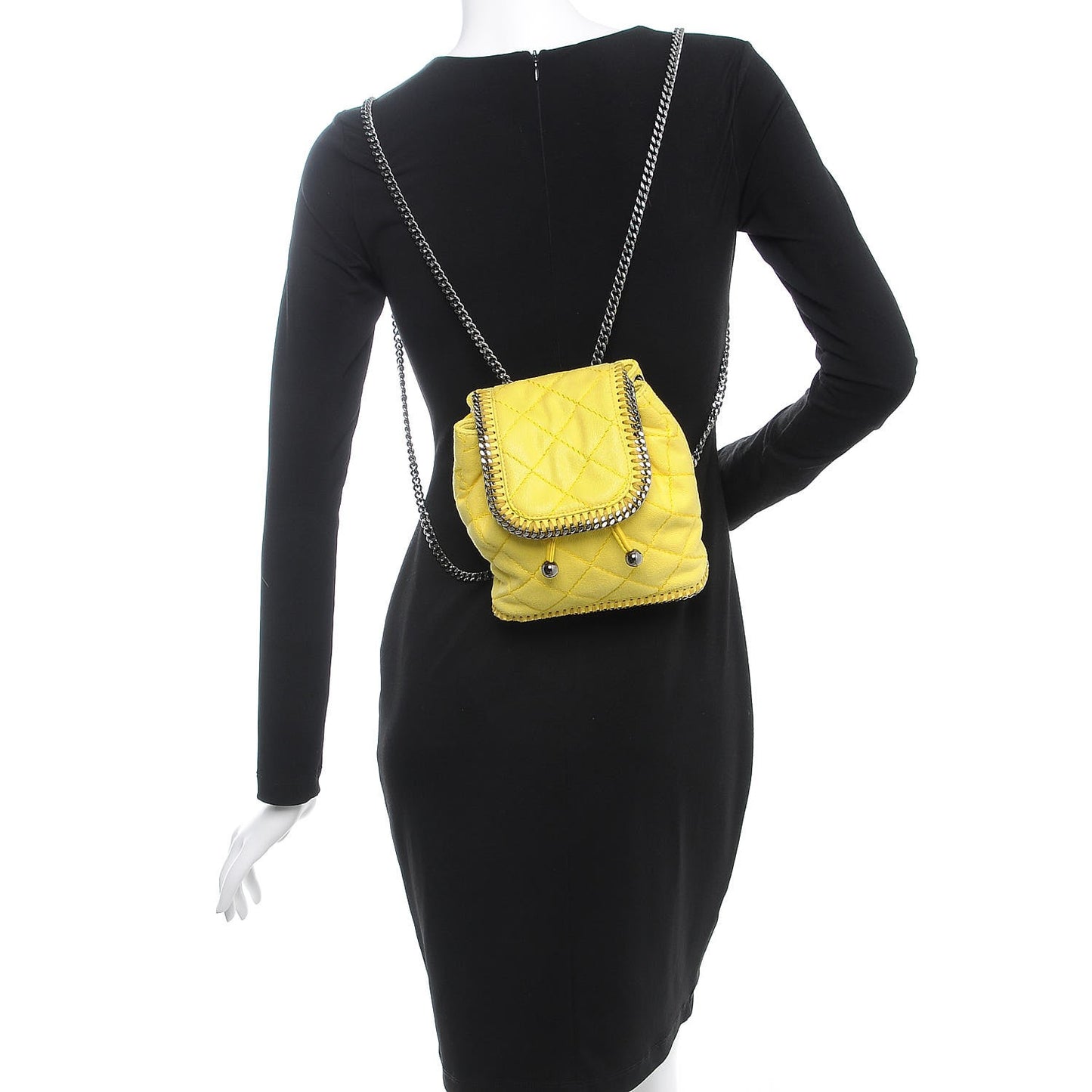 Shaggy Deer Quilted Mini Falabella Backpack Canary