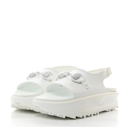 Gucci Soft Rubber Horsebit Touch Womens Strapped Sandals 38 Great White 4 of 9