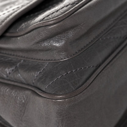 Saint Laurent Crinkled Calfskin Matelasse Monogram Medium Niki Chain Satchel Dark Chocolate 9 of 16