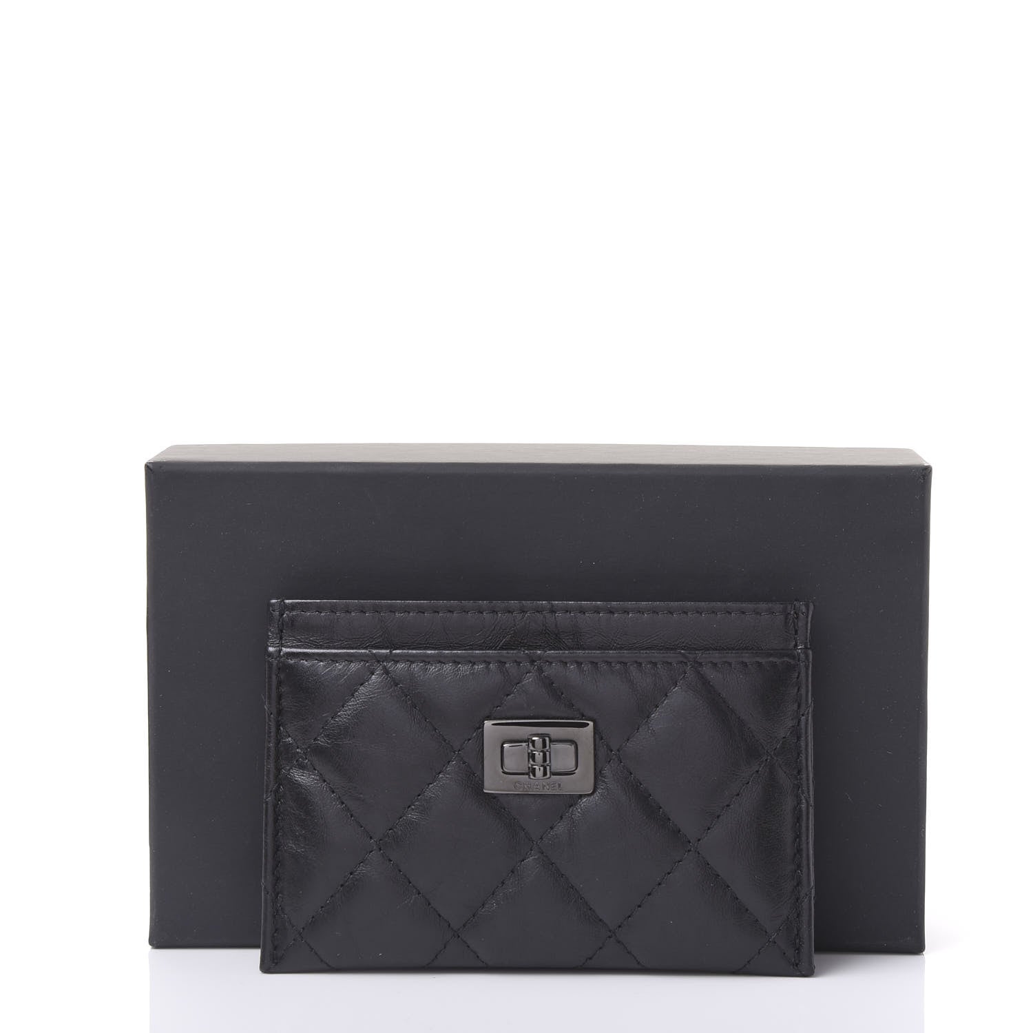Chanel Aged Calfskin Quilted Reissue Card Holder So Black 11 of 11