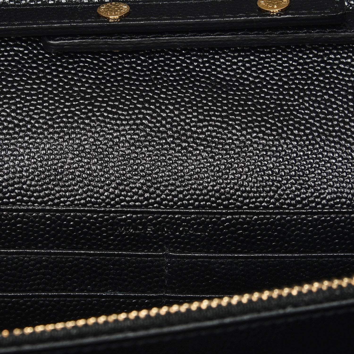 Saint Laurent Grain De Poudre Matelasse Chevron Monogram Chain Wallet Black 6 of 7