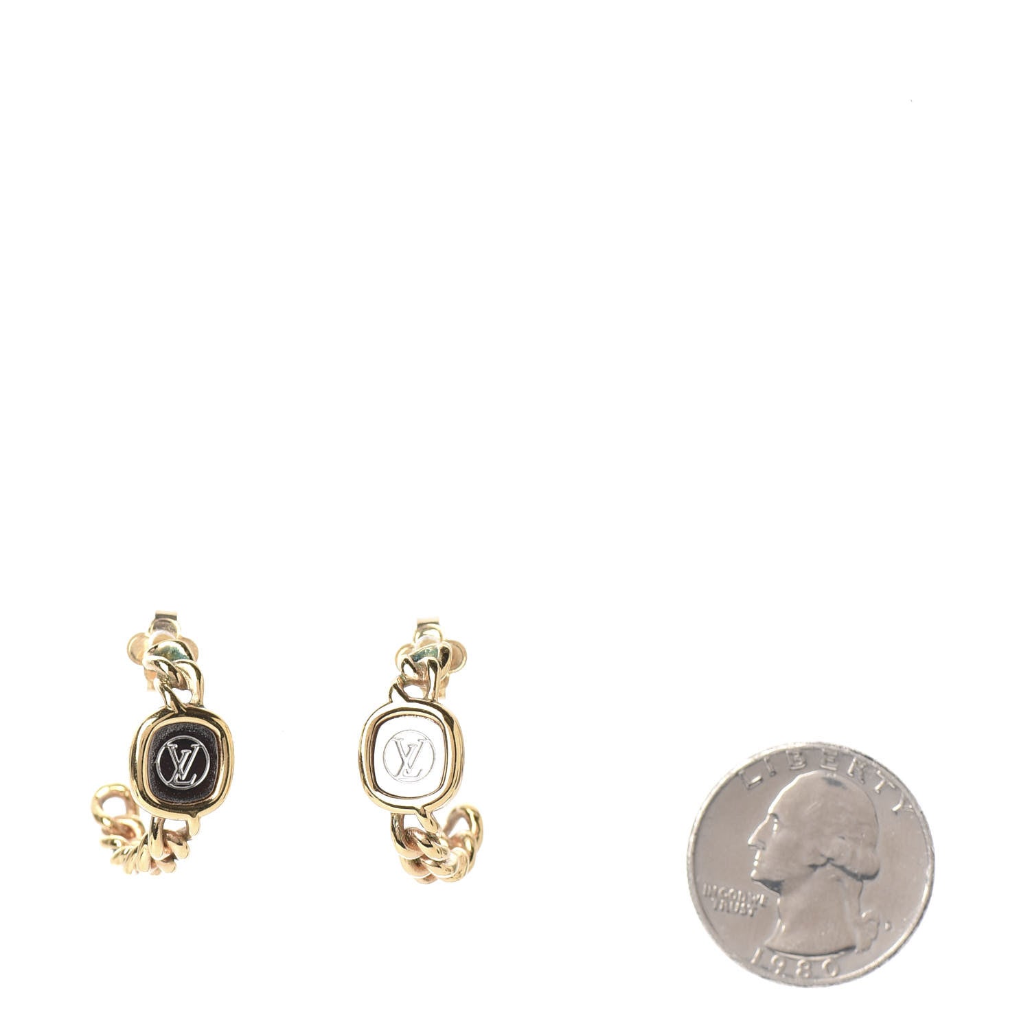 Louis Vuitton LV ID Chain Hoop Earrings 2 of 5