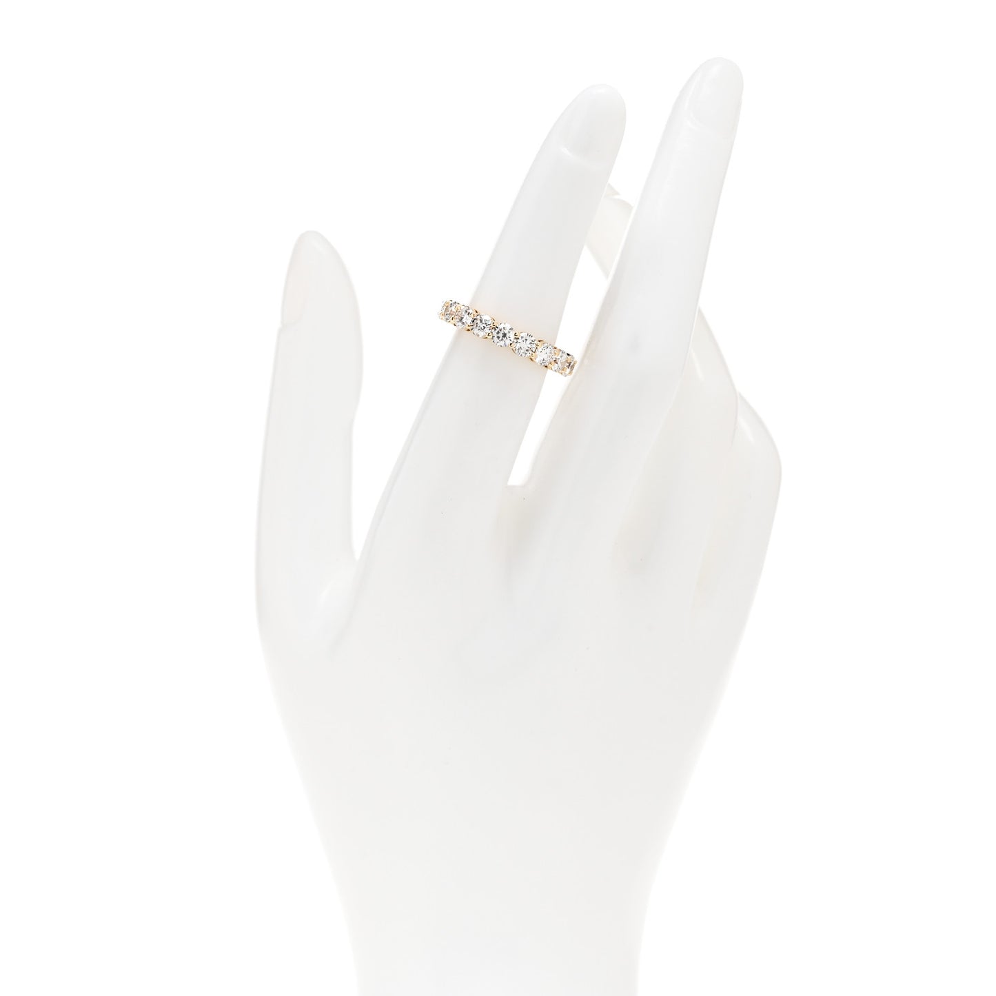 18K Yellow Gold Diamond 3.7mm Embrace Eternity Band Ring 49/5