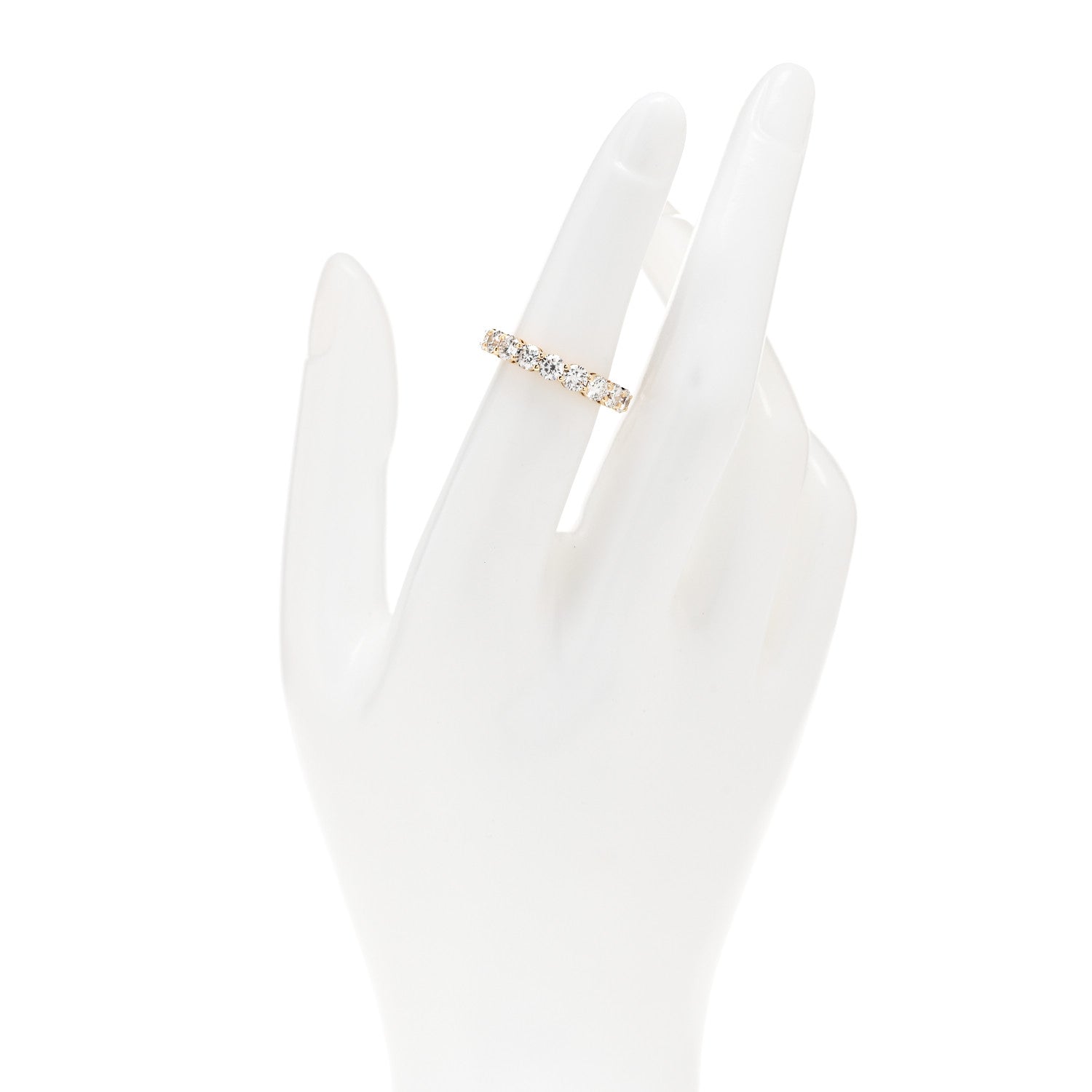 Tiffany 18K Yellow Gold Diamond 3.7mm Embrace Eternity Band Ring 49/5 2 of 5