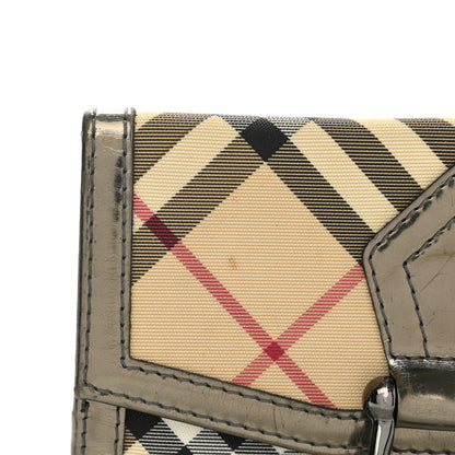 Burberry Patent Nova Check Tri-Fold Wallet Pewter 12 of 15