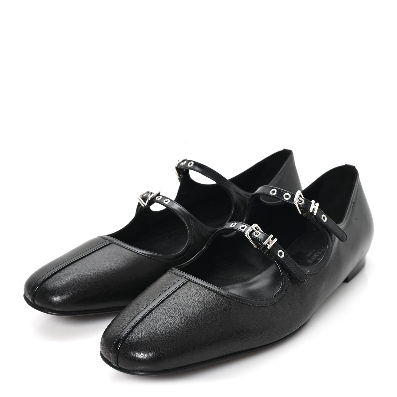 Hermes Nappa Toscan Calfskin Lilia Ballet Flats 38 Black 4 of 10