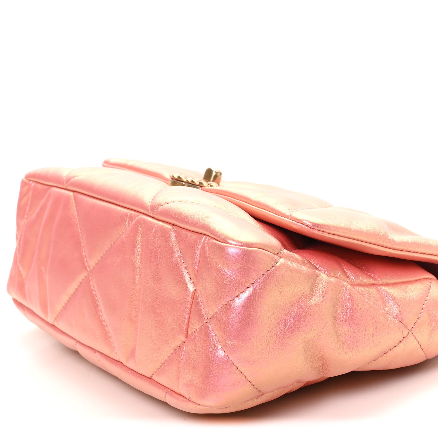 Chanel Iridescent Calfskin Quilted Medium Chanel 19 Flap Pink 10 of 10