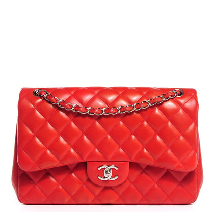 Chanel Lambskin Quilted Jumbo Double Flap Red 1 of 9