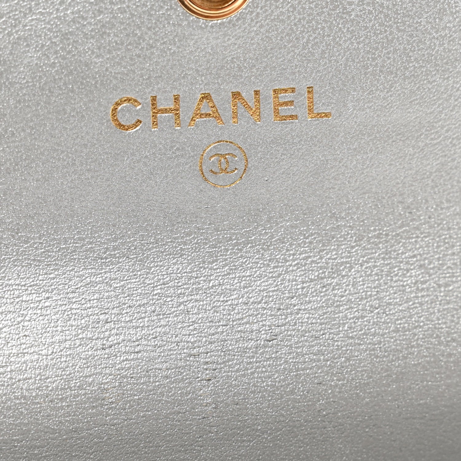 Chanel Metallic Lambskin Quilted Chanel 19 Flap Card Holder Silver 7 of 9