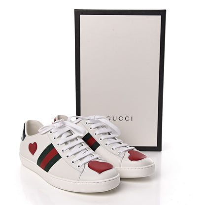 Gucci Calfskin Web Heart Embroidered Womens Ace Sneakers 38 White 12 of 12