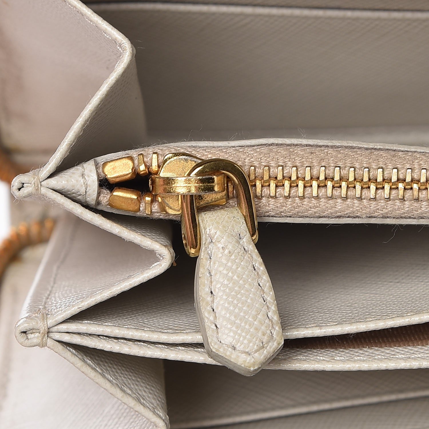 Prada Saffiano Metal Zip Around Wallet Talco 17 of 17