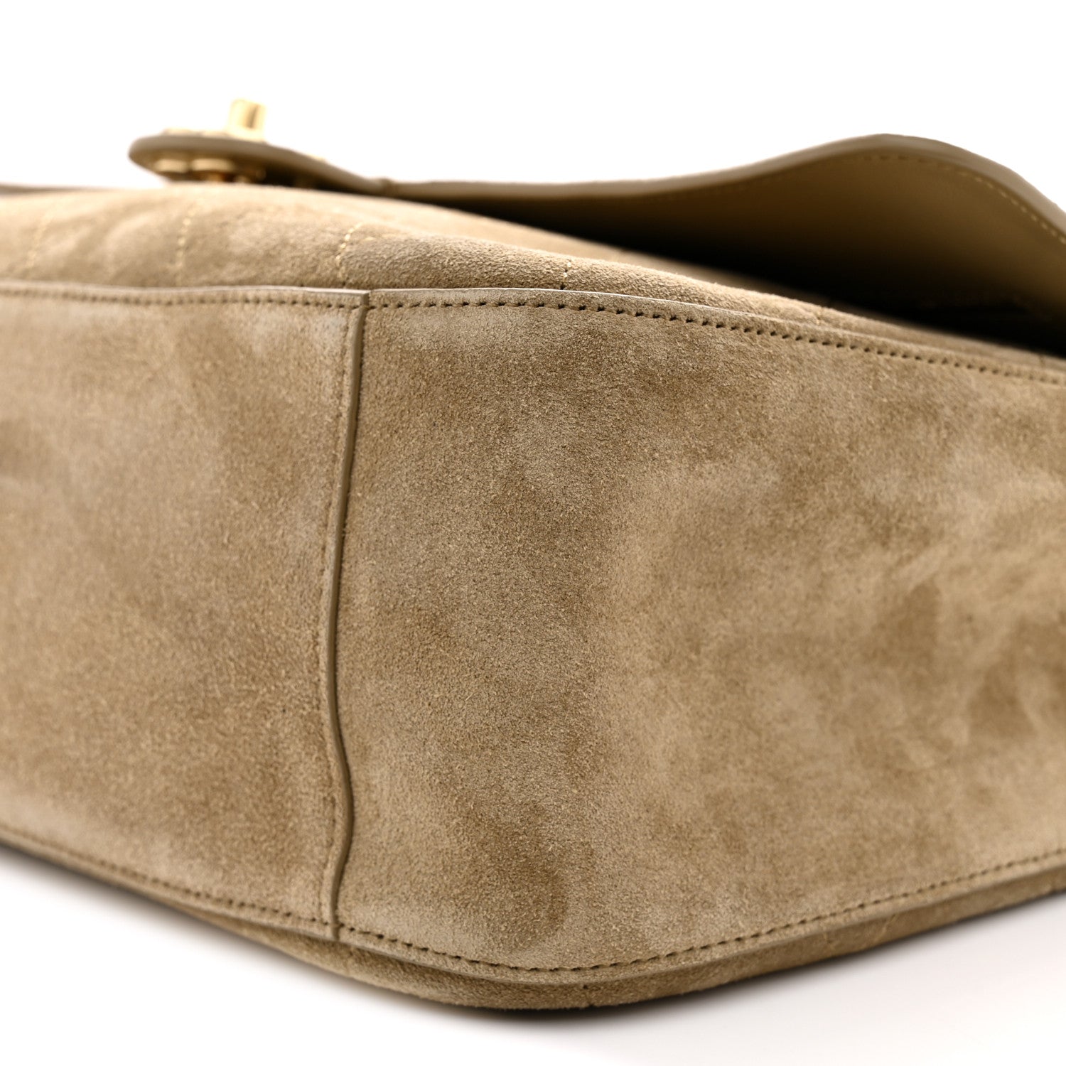 Chanel Suede Calfskin Small Souplissimo Maxi Flap Dark Beige 10 of 11