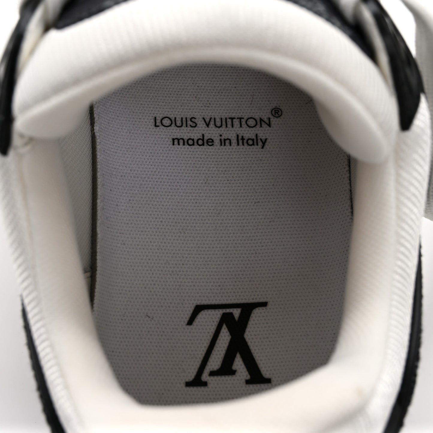 Calfskin Embossed Monogram Denim Womens LV Trainer Sneakers 38.5 Black