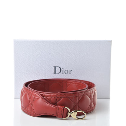 Christian Dior Lambskin Cannage Shoulder Strap Red 5 of 5