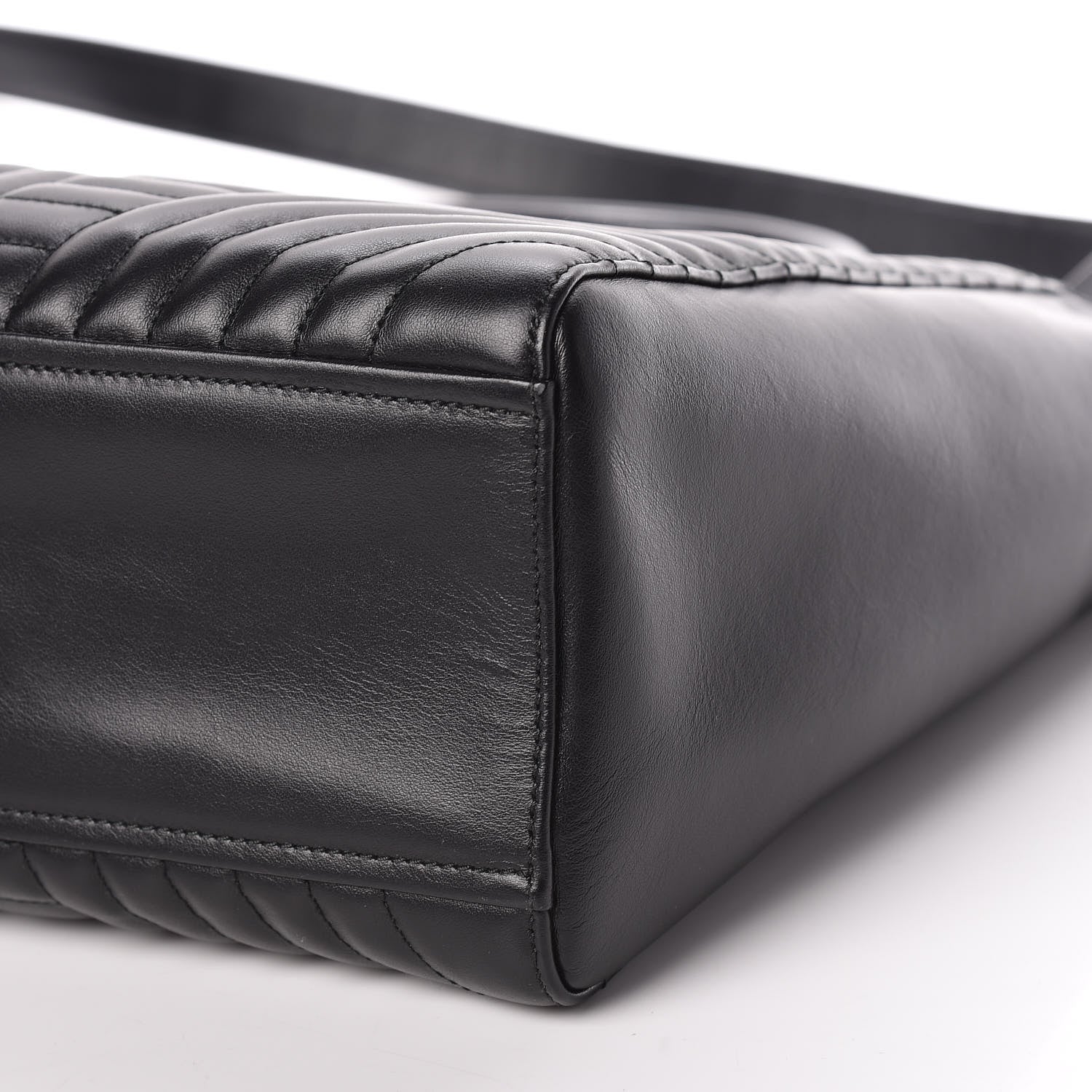 Prada Soft Calfskin Impunture Diagramme Tote Black 8 of 8