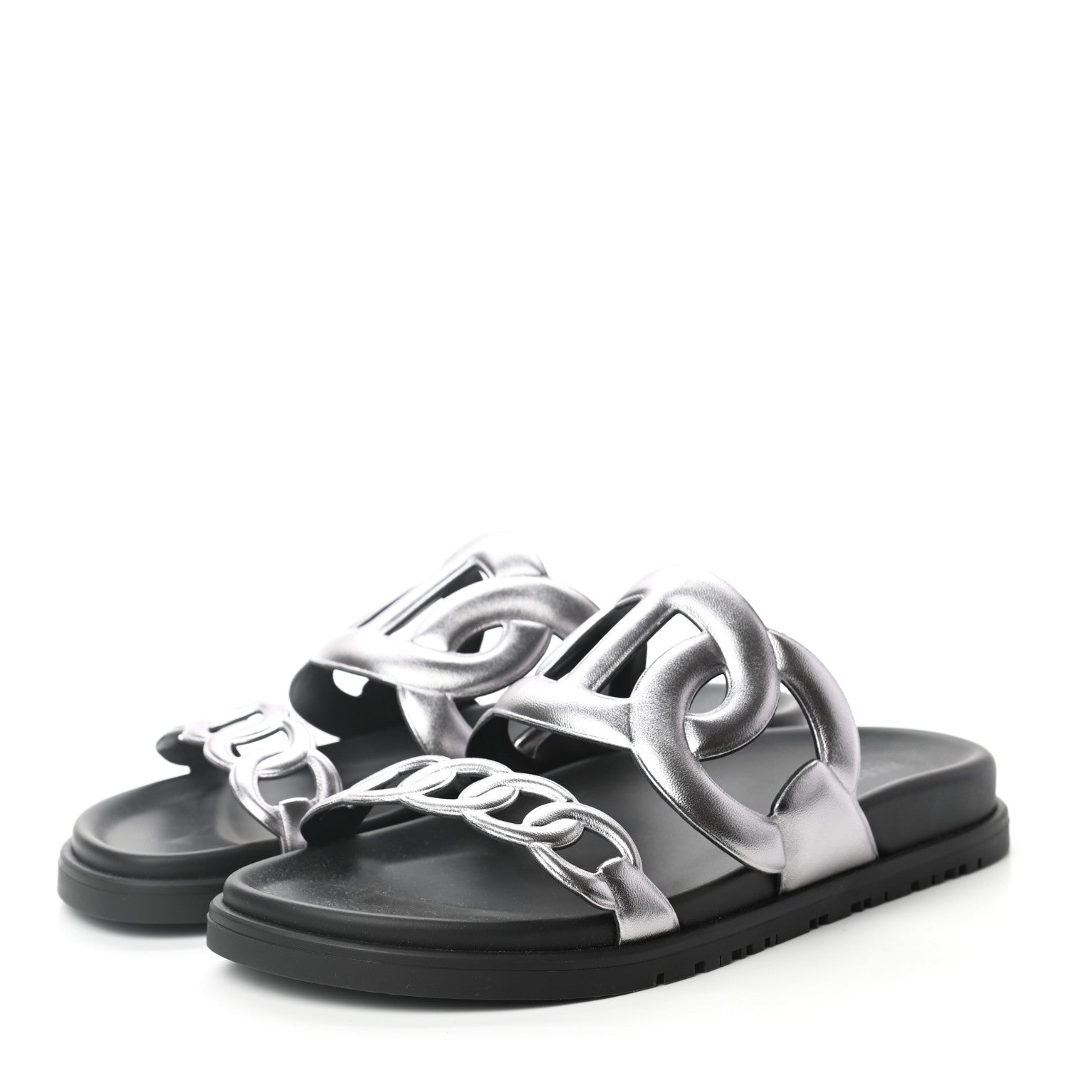 Hermes Nappa Extra Sandals 37.5 Gris Argent 2 of 8
