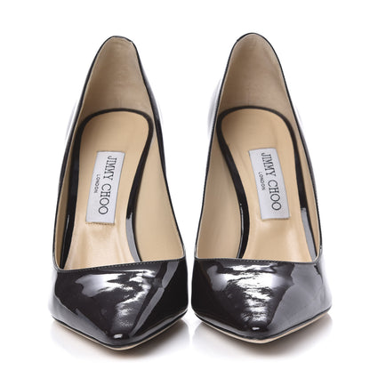 Jimmy Choo Patent Pointy Toe Romy 100 Pumps 39 Black 2 of 7