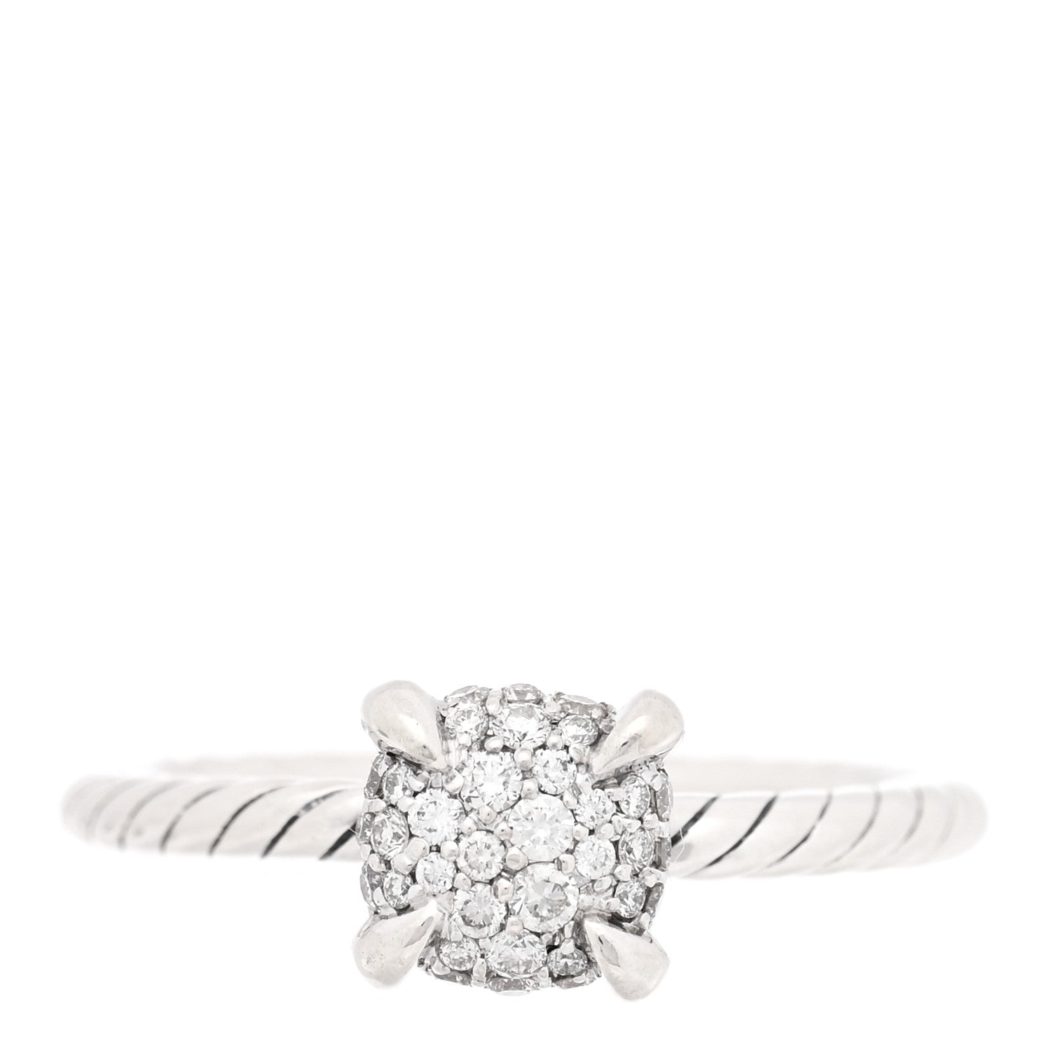 David Yurman Sterling Silver Diamond 7mm Petite Chatelaine Pave Ring 51 5.75 1 of 4