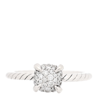 David Yurman Sterling Silver Diamond 7mm Petite Chatelaine Pave Ring 51 5.75 1 of 4