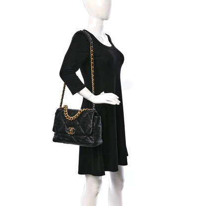 Chanel Lambskin Quilted Large Chanel 19 Flap Black 2 of 10
