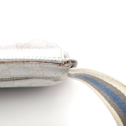 Gucci GG Monogram Web Double Pocket Belt Bag Silver 15 of 17